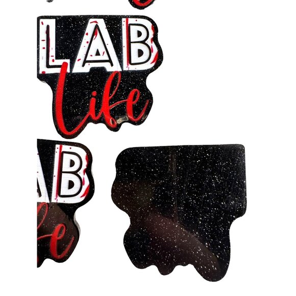 10 pc glitter Phlebotomist Lab RN Nurse acrylic flat back charm for badge reels - Picture 2 of 3